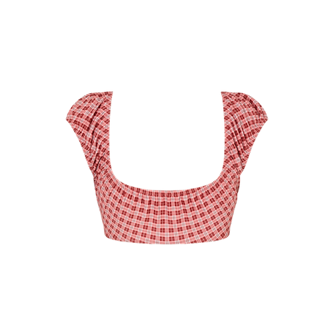 Colette Puff Sleeve Top - Vintage Red Plaid - Align Swim
