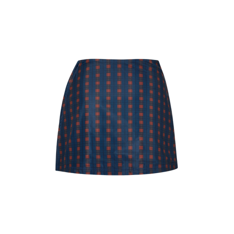 Josie Wrap Swim Skirt - Marine Plaid - Align Swim