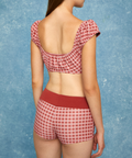 Frankie Swim Shorts - Vintage Red Plaid - Align Swim
