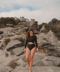 Isla Long Sleeve One-Piece - Ebony - align swim