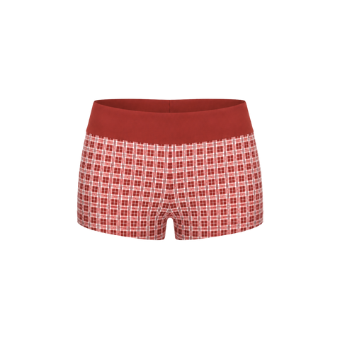 Frankie Swim Shorts - Vintage Red Plaid - Align Swim