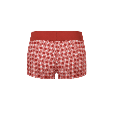 Frankie Swim Shorts - Vintage Red Plaid - Align Swim