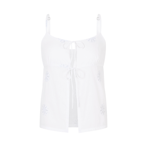 Lara Top - White Eyelet - align swim