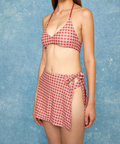 Josie Wrap Swim Skirt - Vintage Red Plaid - Align Swim