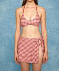 Josie Wrap Swim Skirt - Vintage Red Plaid - Align Swim