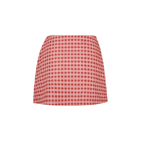 Josie Wrap Swim Skirt - Vintage Red Plaid - Align Swim