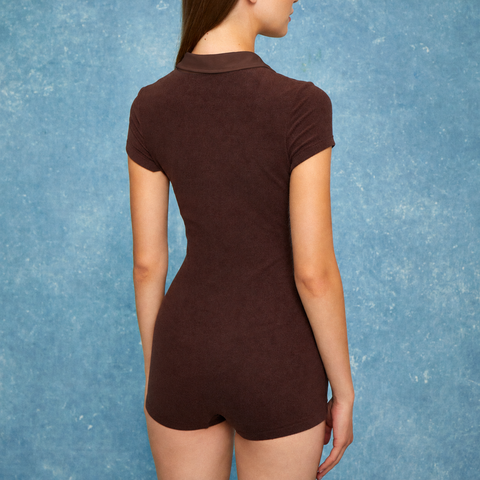 Bonnie Terry Swim Romper - Mocha Brown *NEW* - Align Swim